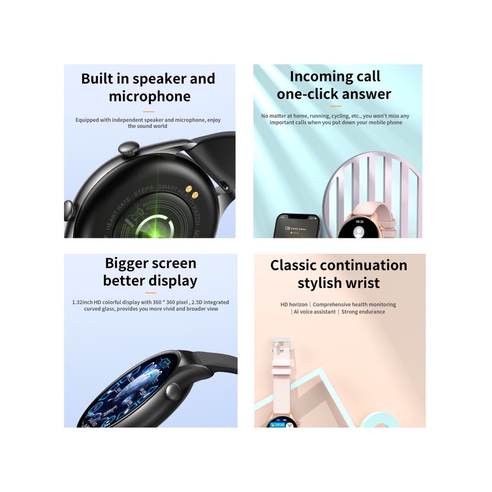 Bluetooth Answer Call smart watch Custom Dial Waterproof SmartWatch - Picture 7 of 9